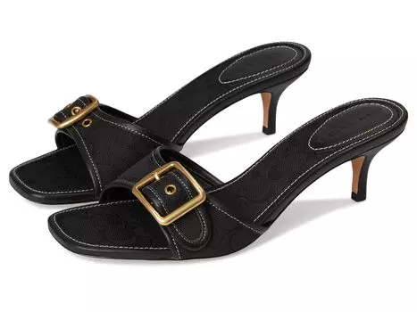Сандалии COACH Margot Sandals In Signature Textile Jacquard, черный
