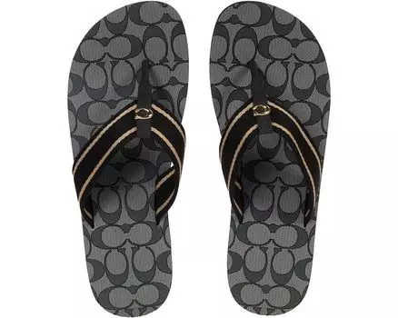 Сандалии COACH Zoe Flip-Flop, цвет Black Mixed Material