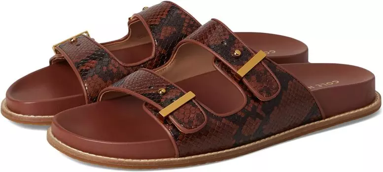 Сандалии Cole Haan Marisol Footbed Sandals, цвет Dark Cuoio Snake Print Leather