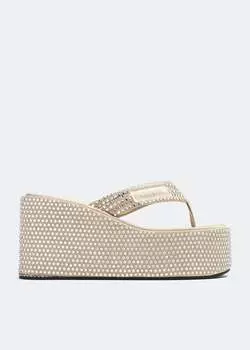 Сандалии Coperni Branded Wedge, бежевый