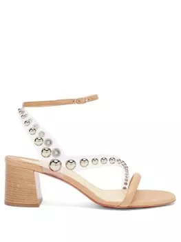 Сандалии corinne 55 с ремешком из пвх Christian Louboutin, бежевый