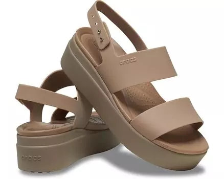 Сандалии Crocs Brooklyn Low Wedge, цвет Latte/Mushroom