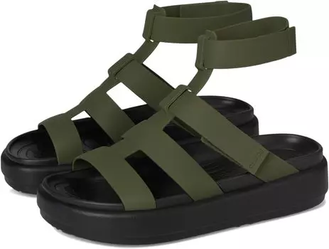 Сандалии Crocs Brooklyn Luxe Gladiator, цвет Black/Army Green