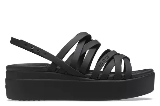 Сандалии Crocs Brooklyn на танкетке с ремешками L-образной формы Crocs, черный