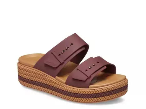 Сандалии Crocs Brooklyn Woven Low Wedge - женские, бежевые