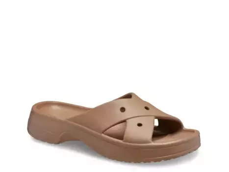 Сандалии Crocs Classic Cross Strap - женские, коньячного цвета