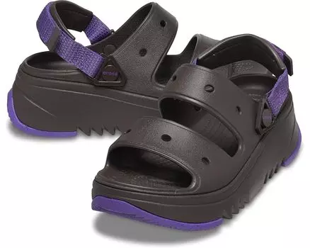 Сандалии Crocs Classic Hiker Xscape, цвет Espresso/Neon Purple