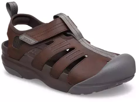Сандалии Crocs "Юкон Рыбак", полуботинки, тапочки, трекинговая обувь на практичной застежке-липучке, цвет Espresso