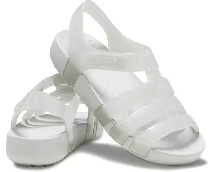 Сандалии Crocs Kids Isabella Glitter Sandal, цвет Silver Glitter