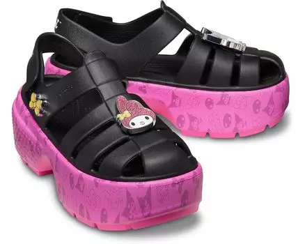 Сандалии Crocs Sanrio My Melody / Kuromi Stomp Sandal, цвет Black/Pink