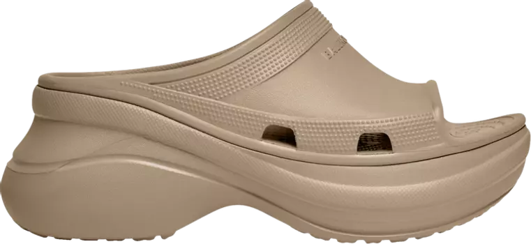 Сандалии Crocs x Balenciaga Pool Slide Sandal Beige, коричневый