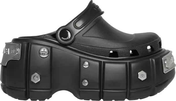 Сандалии Crocs x Balenciaga Wmns Hardcrocs Slide Nero Silver, черный