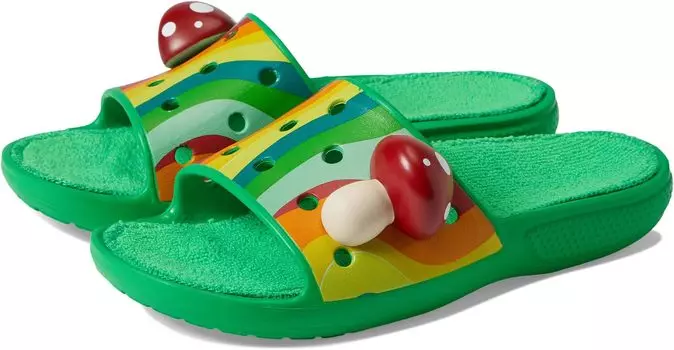 Сандалии Crocs Zen Garden Sensory Classic Crocs Terry Cloth Slide, цвет Grass Green