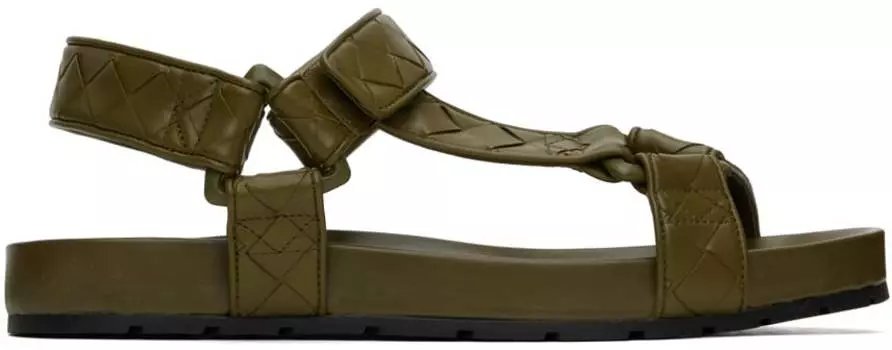 Сандалии цвета хаки Bottega Veneta
