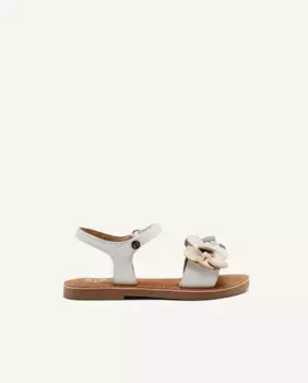 Сандалии для девочек из белой кожи с мягкой стелькой Gioseppo, белый