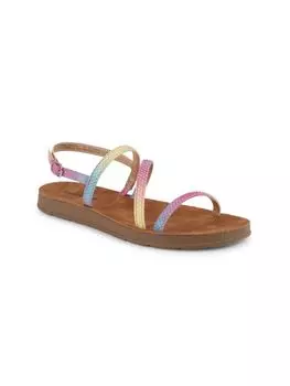 Сандалии для девочек Jplum Daisy со стразами и ремешками Steve Madden, цвет Rainbow