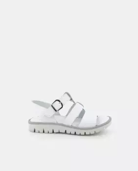 Сандалии для девочек PRIMIGI, кожа, застежка на пряжку, белые, белый