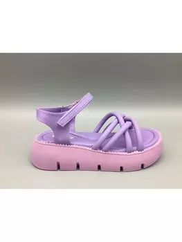 Сандалии для девочек с кожаной отделкой на липучке Rocky, лила