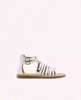 Сандалии для девочек в римском стиле из кожи с гибкой подошвой Gioseppo, белый