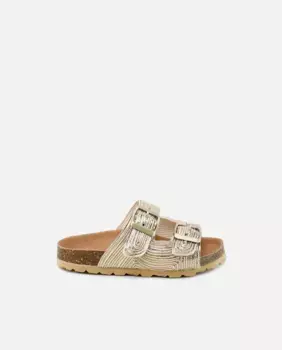 Сандалии для девочки из экокожи с пряжками Eli 1957, золотой