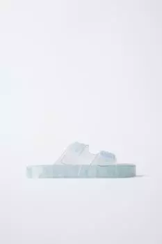 Сандалии для купания с блестящей пряжкой ZARA, синий