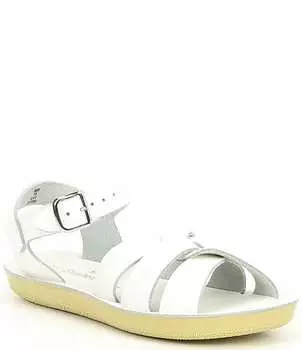 Сандалии для морской воды от Hoy Водонепроницаемые кожаные сандалии для девочек-пловец (для малышей) Saltwater Sandals by Hoy, белый