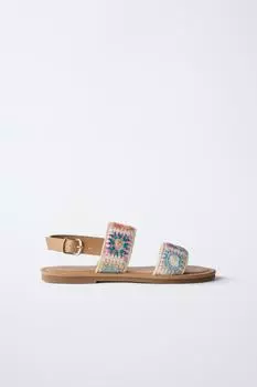 Сандалии для вязания крючком ZARA, коричневый