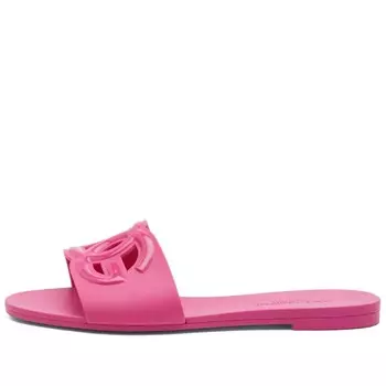 Сандалии Dolce & Gabbana Logo Slide, розовый
