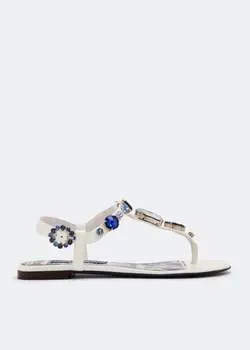 Сандалии Dolce&Gabbana Patent Leather Thong, белый