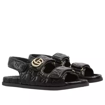 Сандалии double g leather Gucci, черный