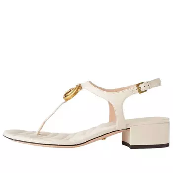 Сандалии double g sandal 'white leather' Gucci, белый