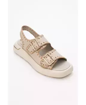 Сандалии Douro с кожаными переплетенными ремешками (женские) Forever & Always Shoes, коричневый/бежевый