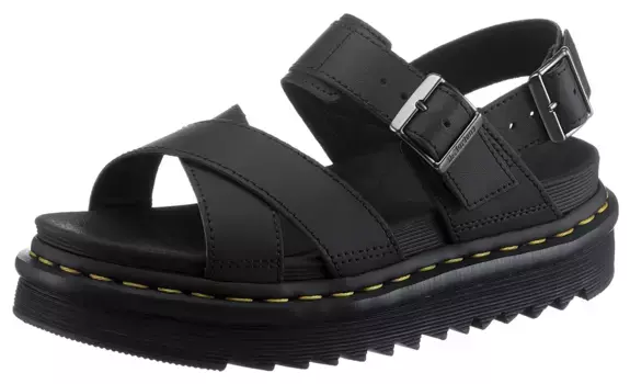 Сандалии DR. MARTENS "Voss Li", летняя обувь, босоножки, каблук-платформа, с регулируемыми пряжками, черный