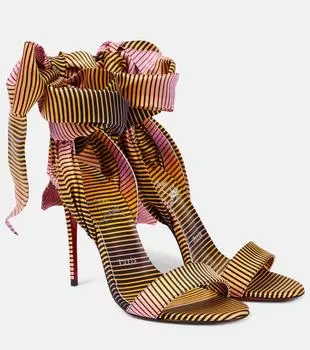 Сандалии Du Dsert 100 из креп-сатина Christian Louboutin, Multi/Lin Multi
