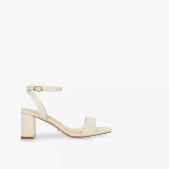 Сандалии Dune Melini на квадратном каблуке из кожи, экрю