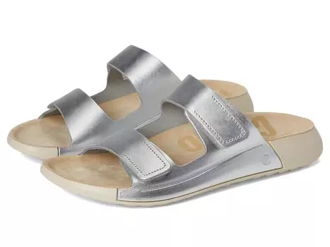 Сандалии ECCO Cozmo Two Band Slide Sandal, цвет Pure Silver Metallic