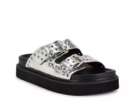 Сандалии Eleny Platform Nine West, Silver Metallic Snake Print Synthetic
