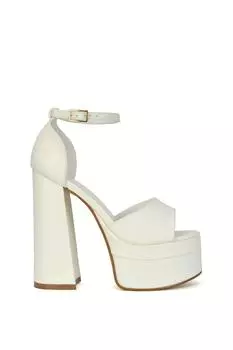 Сандалии Elma на высоком каблуке и платформе с открытым носком и ремешками XY London, белый