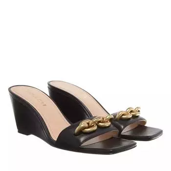 Сандалии elsie leather wedge Coach, черный