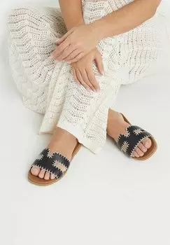 Сандалии EXTRA WIDE FIT STITCHED Yours Clothing, антрацит