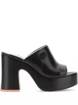 Сандалии Eyelike на платформе и блочном каблуке высотой 85 мм Chiara Ferragni, черный