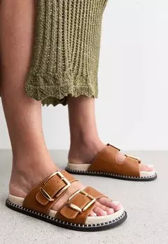 Сандалии FAUX LEATHER WHIPSTITCH DETAIL New Look, коричневый