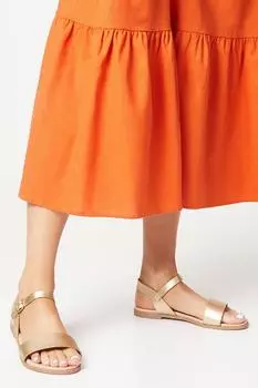 Сандалии Faye на плоской подошве с очень широким кроем Dorothy Perkins, золото