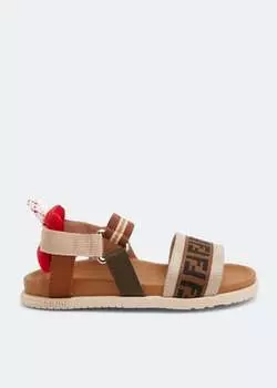 Сандалии FENDI Slingback sandals, коричневый