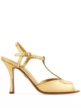 Сандалии Ferragamo 70 мм с Т-образным ремешком, золотой