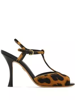 Сандалии Ferragamo 70 мм с Т-образным ремешком, коричневый
