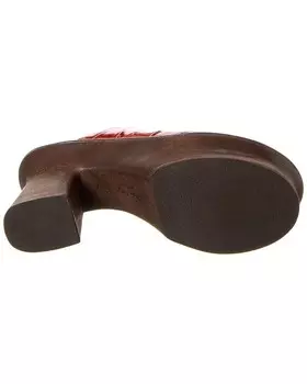 Сандалии Ferragamo Samanta на платформе из кожи с тиснением под крокодила Salvatore Ferragamo, красный