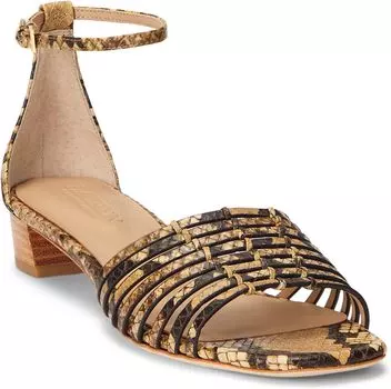 Сандалии Fionna Faux-Snakeskin Sandal LAUREN Ralph Lauren, коричневый