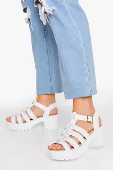 Сандалии Fisherman с рифлением boohoo, белый