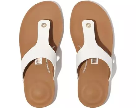 Сандалии FitFlop Iqushion Leather Toe-Post, цвет Urban White